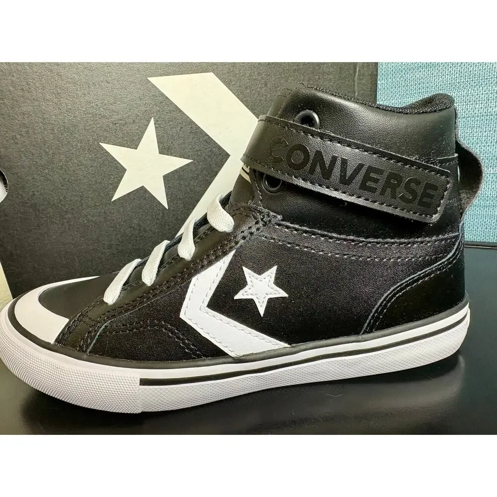 New w/ Box - 2Y - Converse HiTop Sneaker w/ Velcro - Blk/Wht